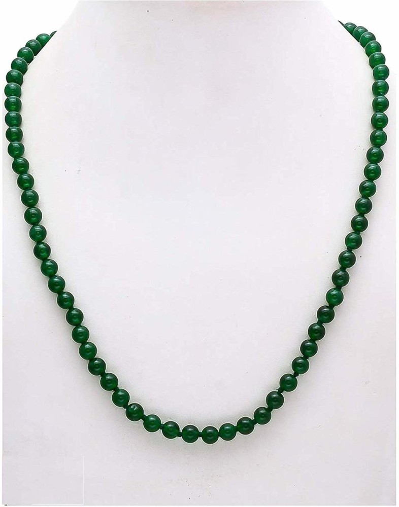 108 Natural green jade beads necklace (6mm)