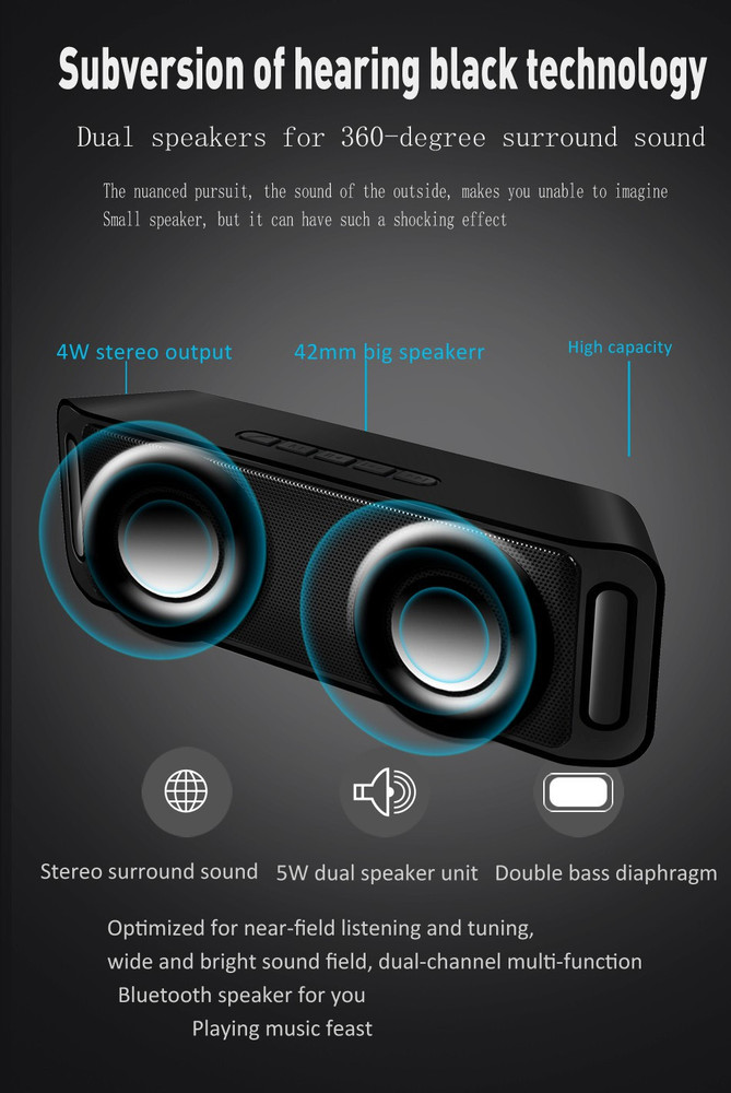 Mini speaker dual speakers ultra bass discount