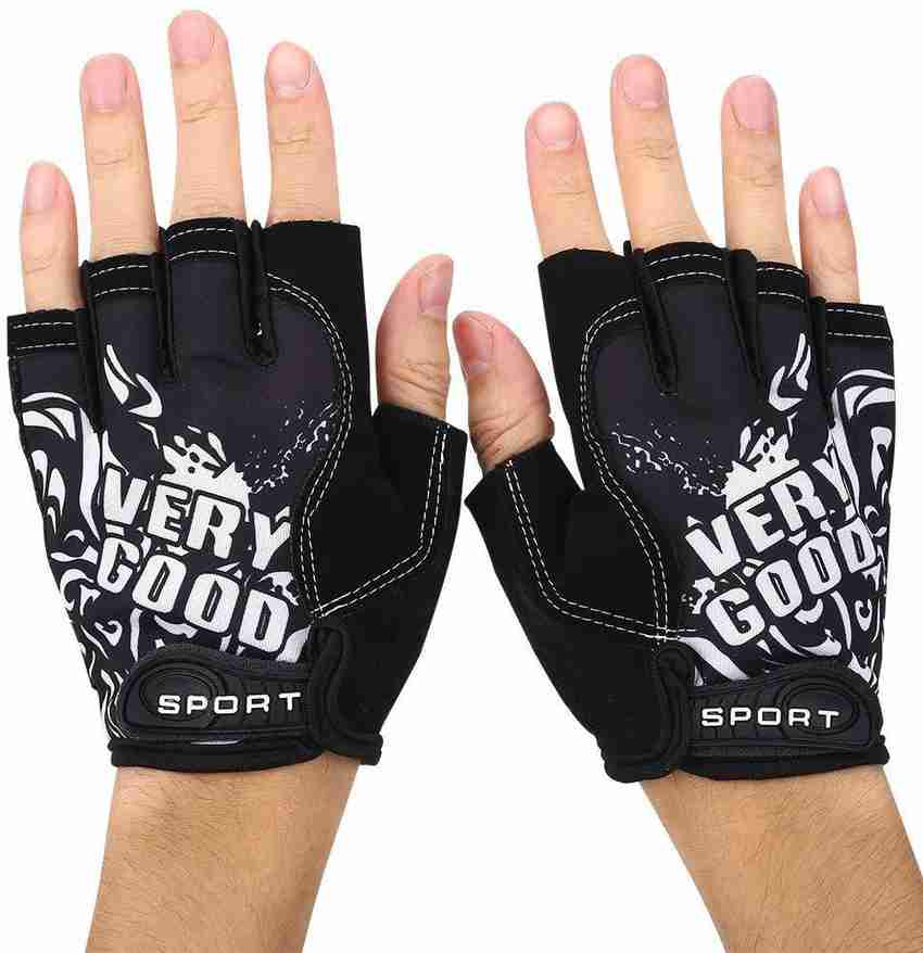 TUHI printed Riding Half Finger Gloves Anti Skid Silicone Gloves for Cycling Fitness Cycling Gloves