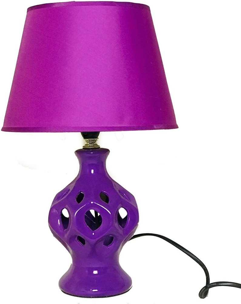 Design O Vista Elegant Purple Color Ceramic Table Lamp with Shade