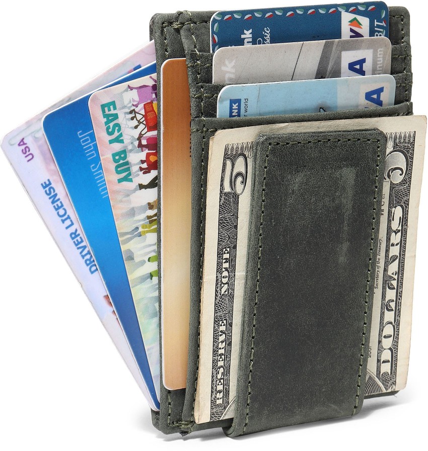 Men's Slim Leather Wallet + Money Clip