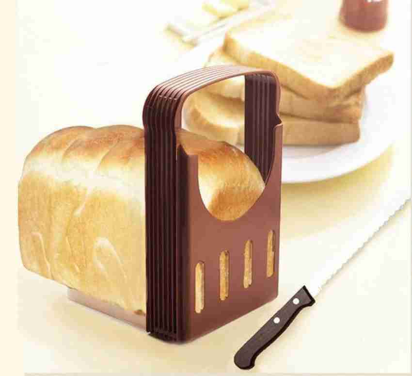 Buy Bamboo Bread Slicers for Homemade Bread with 9 KNIFE, Compact Foldable Bread  Slicer Guide, Bagel Slicer Online at Lowest Price Ever in India