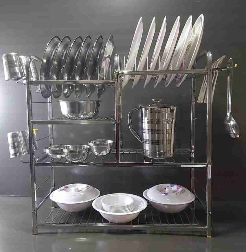 PALOMINO Wall Mount Kitchen Utensils Dish Rack, Stainless Steel Utensil  Rack/Stand, Dish Stand/Holder, Kitchen Organizer, Utensils Rack with  Plate & Cutlery…