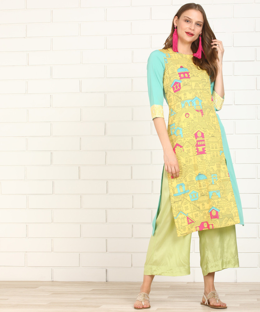 Anmi Printed Women Straight Kurta Buy Anmi Printed Women
