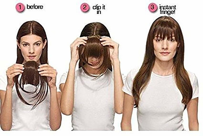 Instant fringe with clip outlet in bangs by hairdo