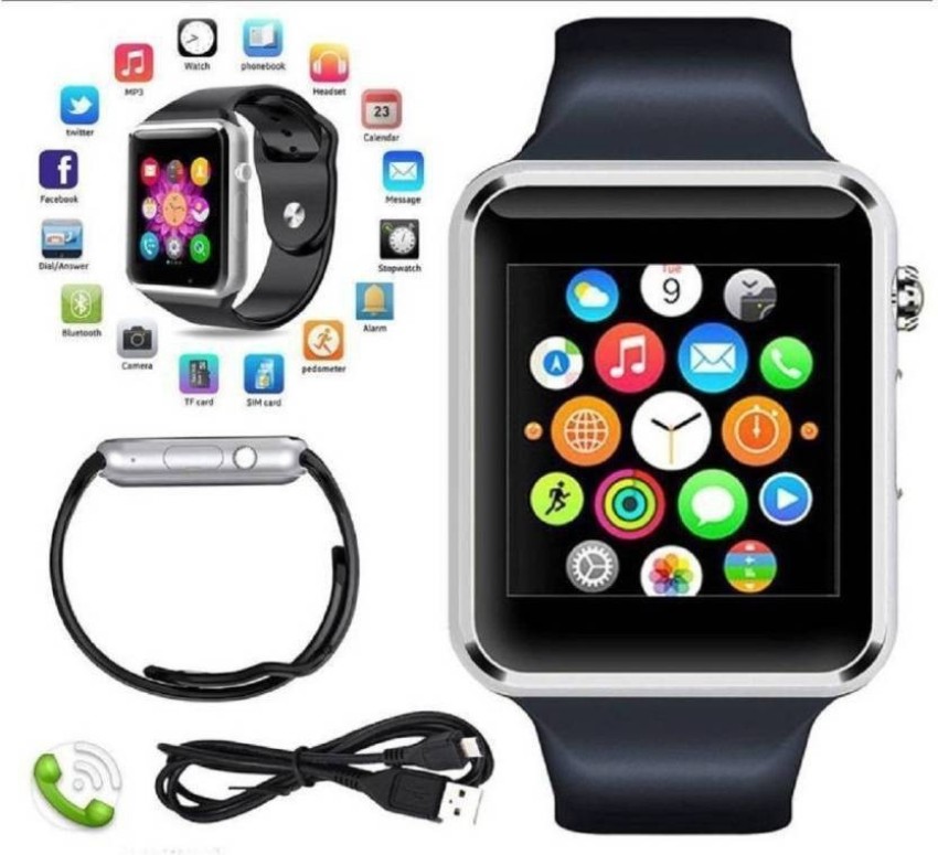 Relógio Inteligente A1 ou SmartWatch Preto - App Techmade Smartwatch Round.  