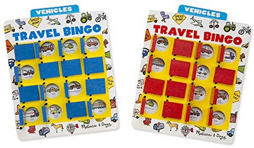 MELISSA DOUG Flip To Win Travel Bingo Game 2 Wooden Game