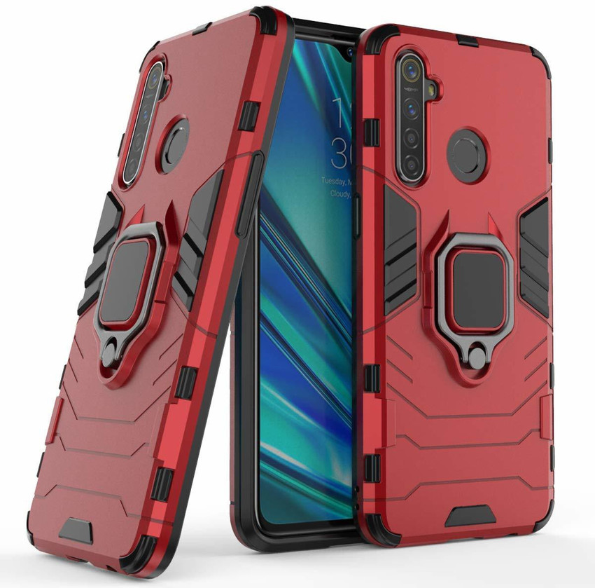 Backlund Back Cover for Realme 5i Metal Ring Case with Luxury