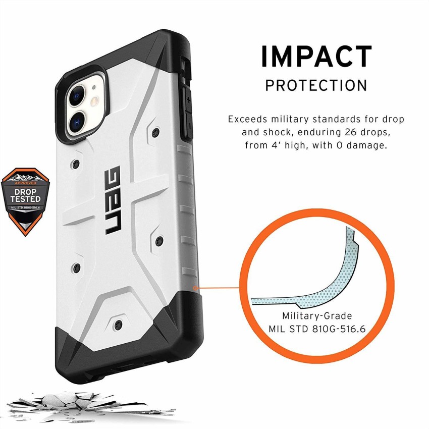 Midkart Back Cover for iPhone 11 (6.1) UAG White Rugged Military Drop  Tested Protective Case - Midkart 