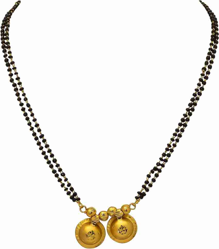Jewar Mandi Gold Plated South Indian Mangalsutra Pendant 24 Inch