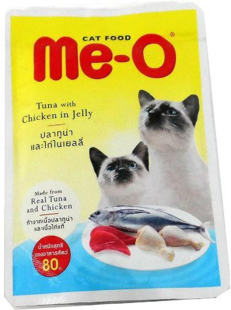 Me O meo Adult Tuna Chicken 1 kg 12x0.08 kg Wet Adult Cat Food