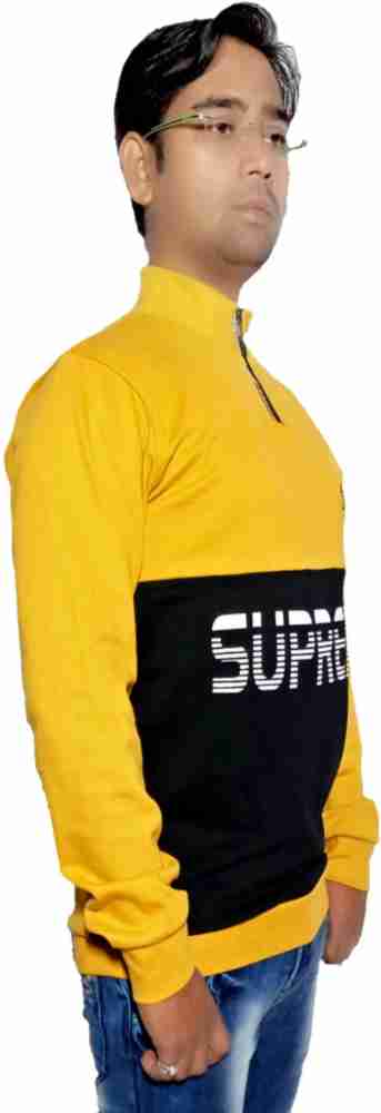 Supreme yellow hotsell and blue sweatshirt