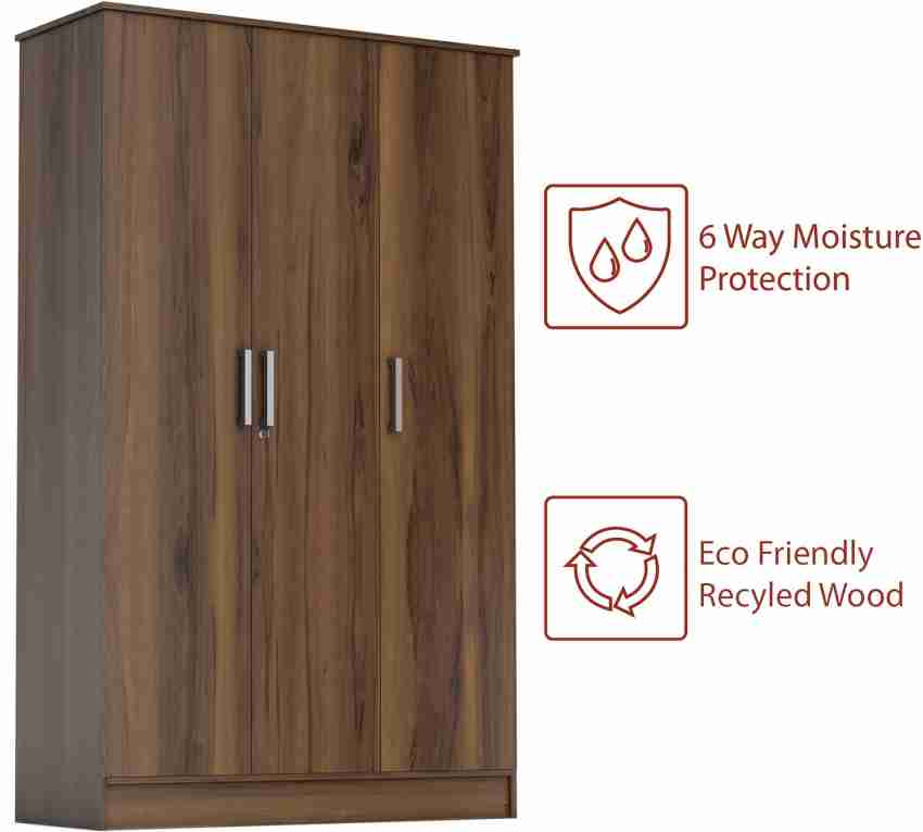 Wooden wardrobe deals flipkart