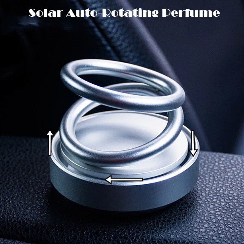 EliteAuto Car Solar Fragrance Double Ring Rotating Car