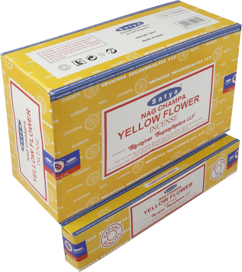Satya Yellow Flower Incense Sticks 15 Grams Satya Yellow Flower Incense Sticks 15 Grams