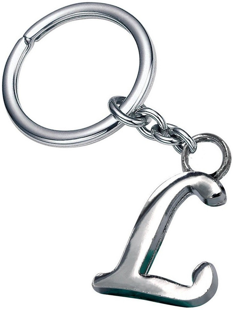 Relicon Alphabet Letter L Design 37 Silver Metal Keychain for Car