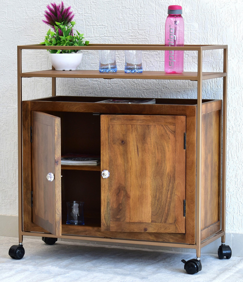 Wood cabinet cheap on wheels