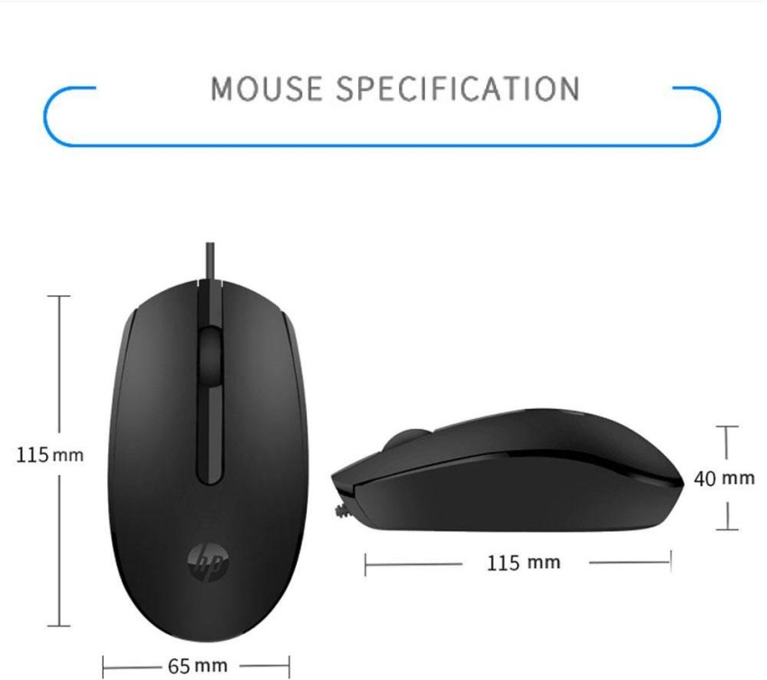 HP M100 Wired Optical 1600DPI 3 Button Gaming Mouse Black - TPSTech