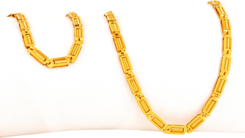 Impressive Stylish Double Curb Micro Men & Boys Gold-Plated Chain