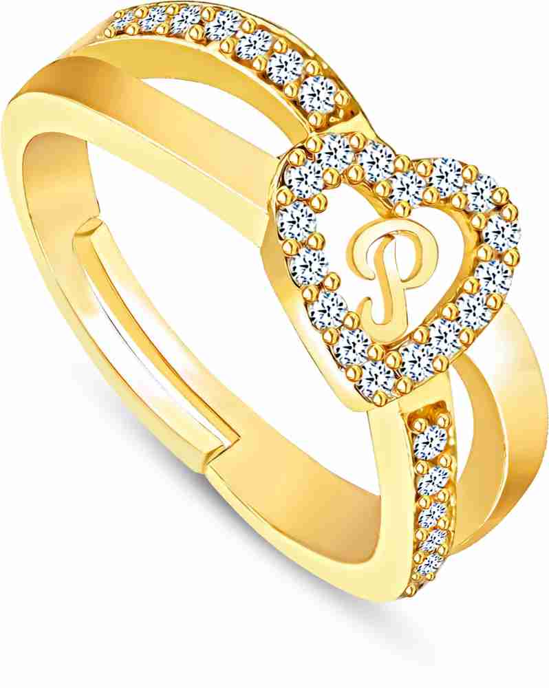 P alphabet deals gold ring