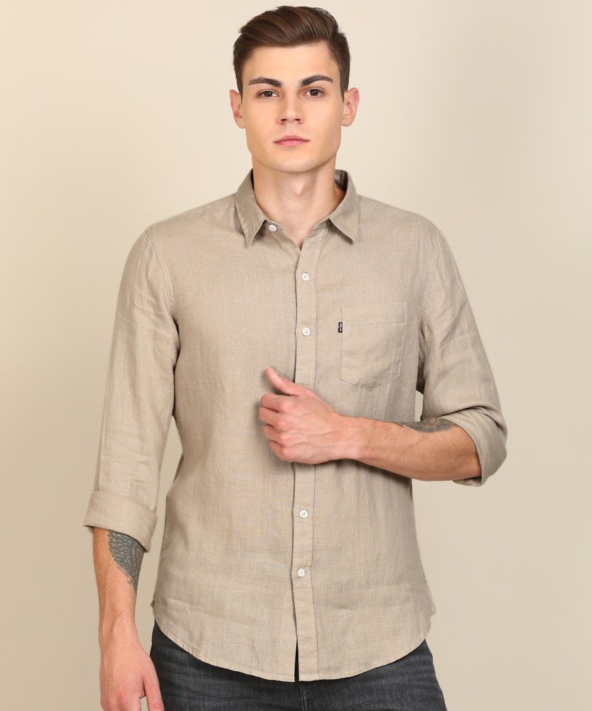 LEVI'S Men Solid Casual Beige Shirt - Buy LEVI'S Men Solid Casual Beige  Shirt Online at Best Prices in India | Flipkart.com