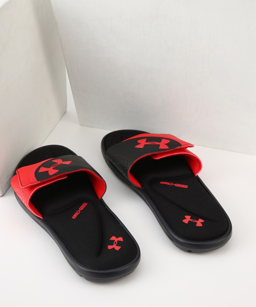 Red under hot sale armour slides