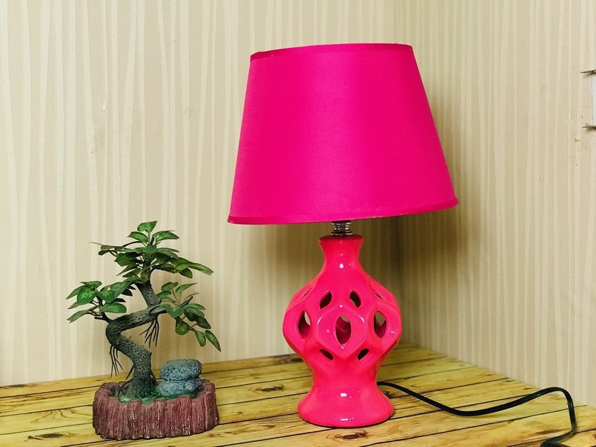 Pink ceramic on sale table lamp