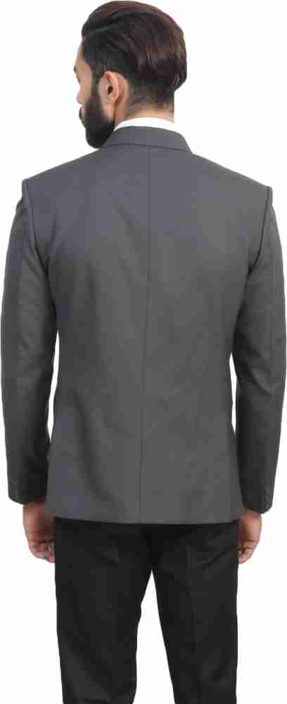 MANQ Solid Single Breasted Formal, Wedding Men Blazer - Buy Charcoal Grey  MANQ Solid Single Breasted Formal, Wedding Men Blazer Online at Best Prices  in India