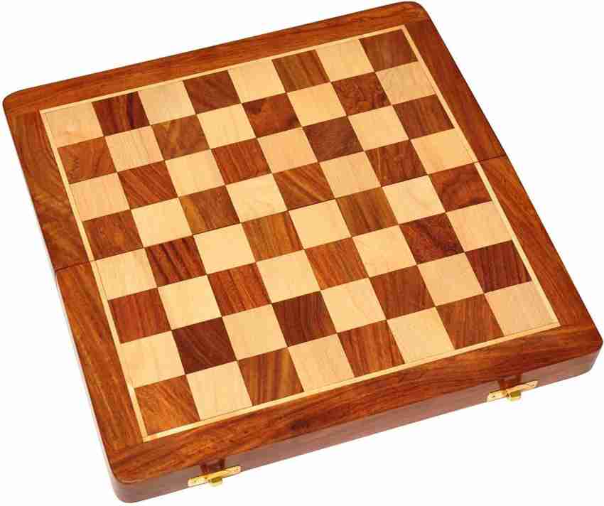 AMEROUS 12 x 12 Magnetic Wooden Chess Set for Kids and 6 up Age, 2 Bonus  Extra Queens, Folding Board with Storage Slots, Handmade Chess Pieces