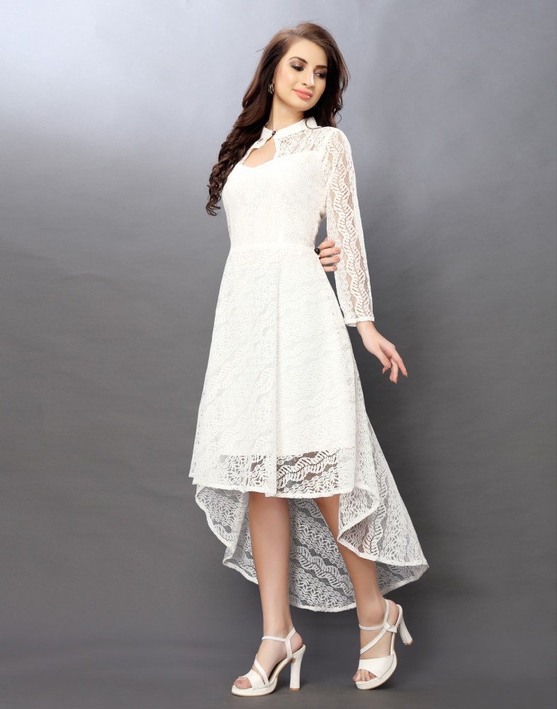 Asymmetrical best sale white dress