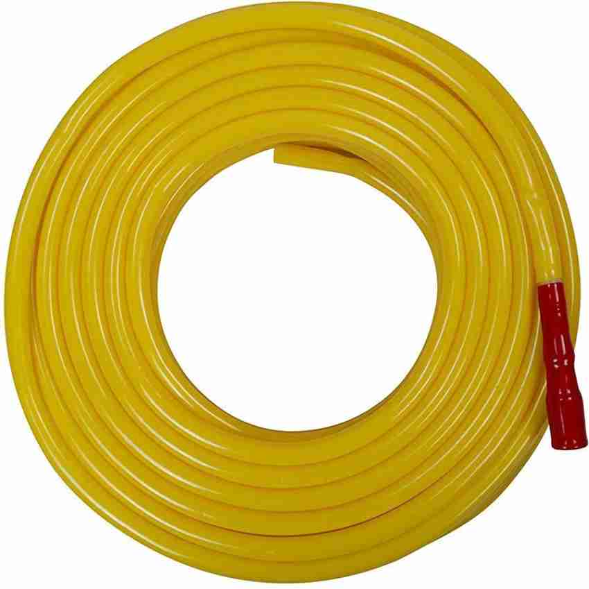 Garbnoire 50 Meter 0.5 Inch PVC Yellow Water Pipe| Lightweight, Durable &  Flexible| Hose with Accessories Connector & Clamps| Watering Garden