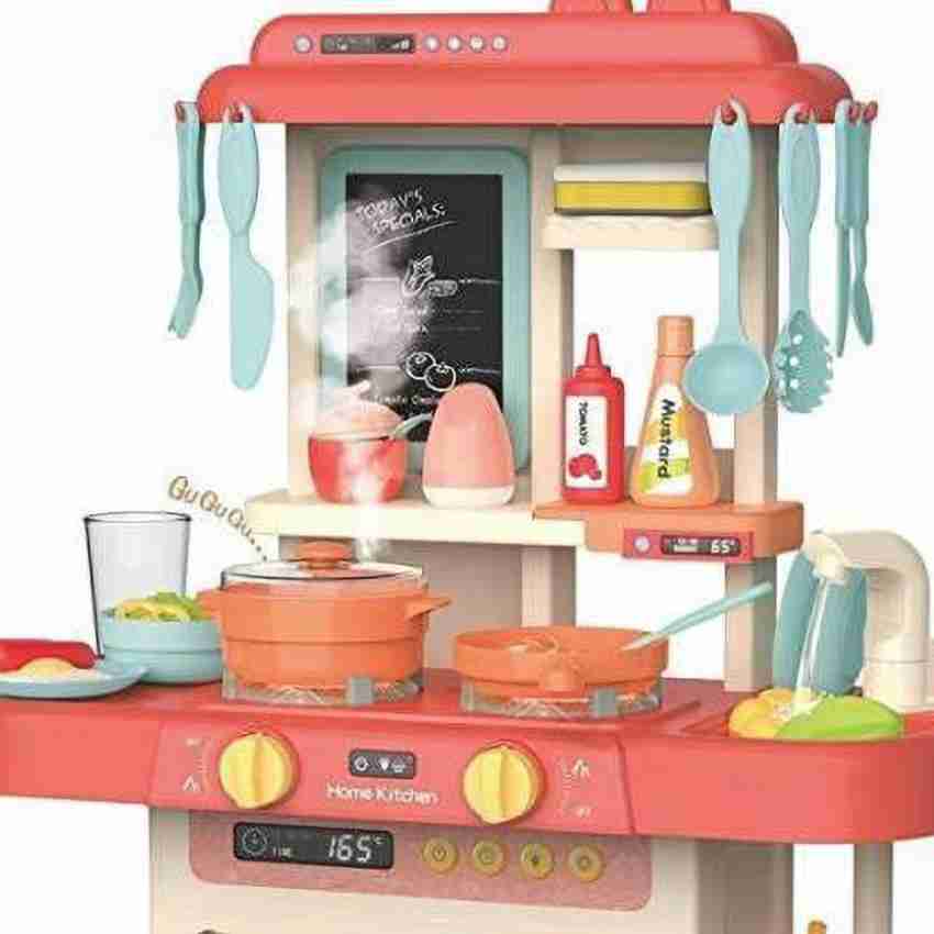 Kids Kitchen Cookware Play Set w/42 Pcs Pretend Cooking Accessories  ,Music,Light