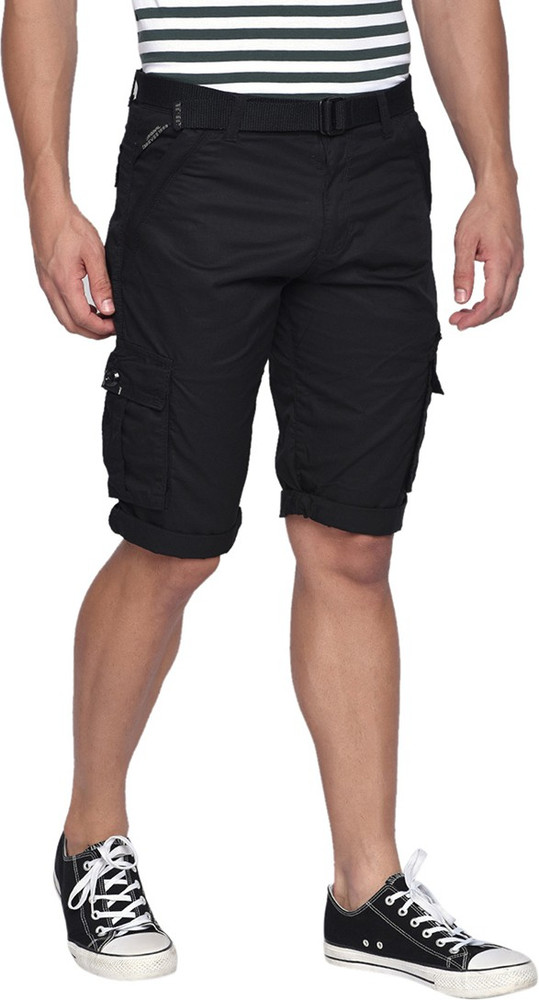 bEEVEE Solid Men Black Cargo Shorts Buy bEEVEE Solid Men Black