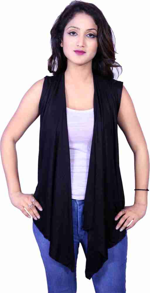 Black sleeveless outlet shrug