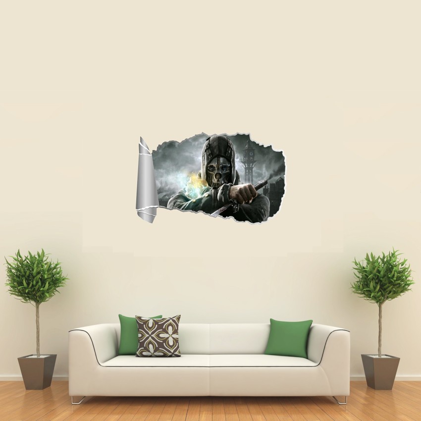 Dishonored 3d Smashed Wall Sticker Room Decoration Decal Mural