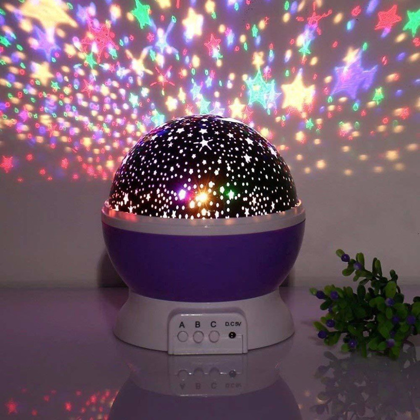 SPJ ENTERPRISE Rotating LED Star Moon Night Lamp Light Night Lamp