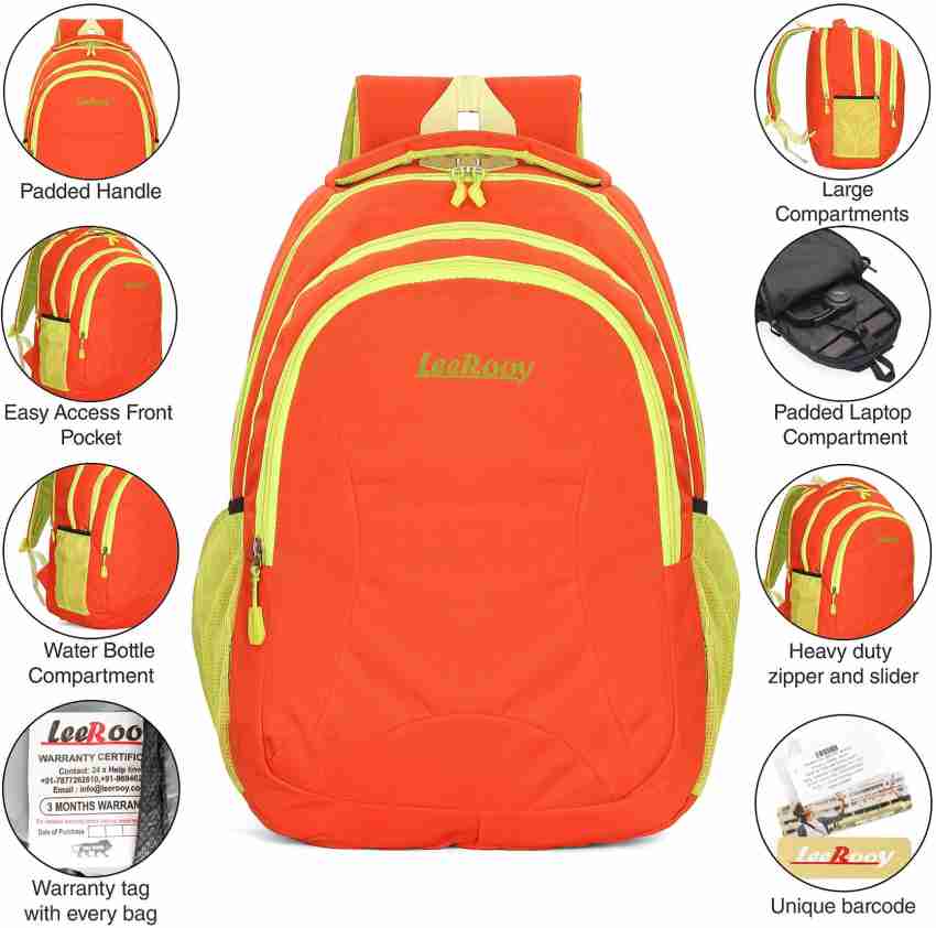 Orange colour school clearance bag