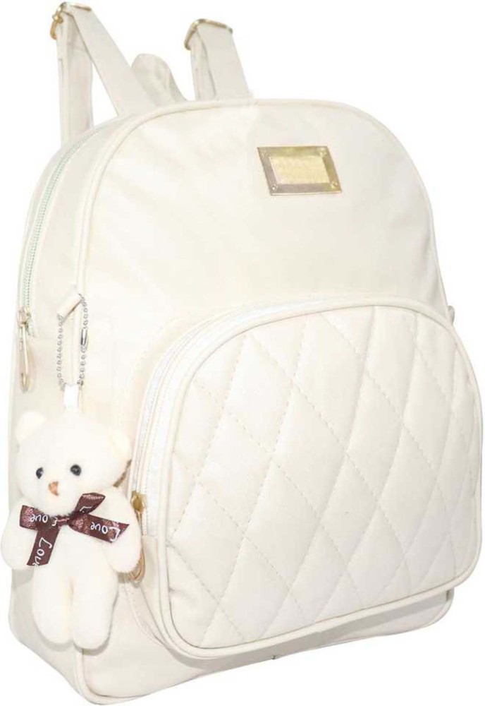 Flipkart Online Hub Stylish PU leather Backpack for girls college bags 5 L Waterproof Backpack White Backpack Waterproof Backpack Backpack