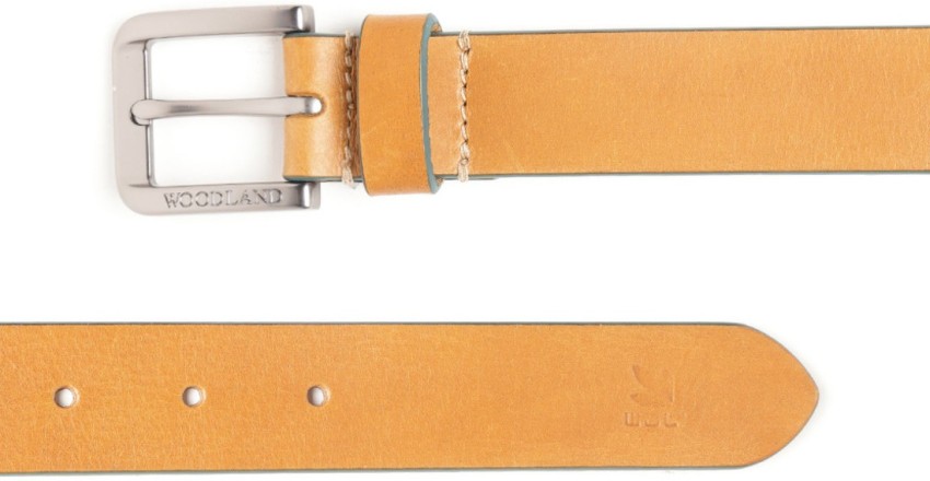 WOODLAND Leather Belt with Buckle Closure For Men (Tan, 36)