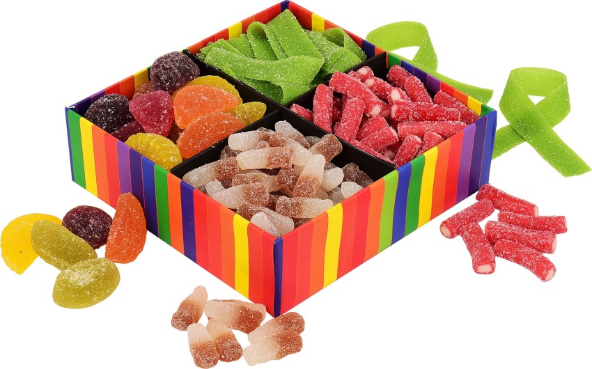 House Of Candy The Fruity Delight Black Box, Vegetarian Mixed Candy Box w/  Fruit Flavoured Candies, Fizzy Colas, Sour Candy Mix Flavor Candy Price in  India - Buy House Of Candy The