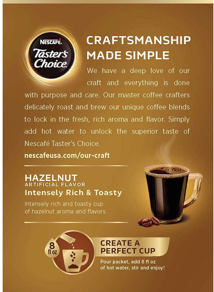 Nescafe Taster's Choice Hazelnut Medium Dark Roast Coffee Instant Coffee  Price in India - Buy Nescafe Taster's Choice Hazelnut Medium Dark Roast  Coffee Instant Coffee online at