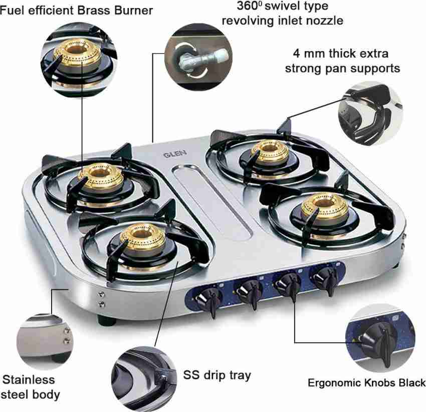 Glen 4 burner clearance gas stove steel