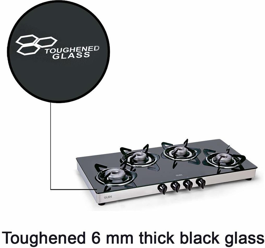 Glen 1044 GT XL with SS Drip Tray AL Glass Manual Gas Stove Price in India  - Buy Glen 1044 GT XL with SS Drip Tray AL Glass Manual Gas Stove online