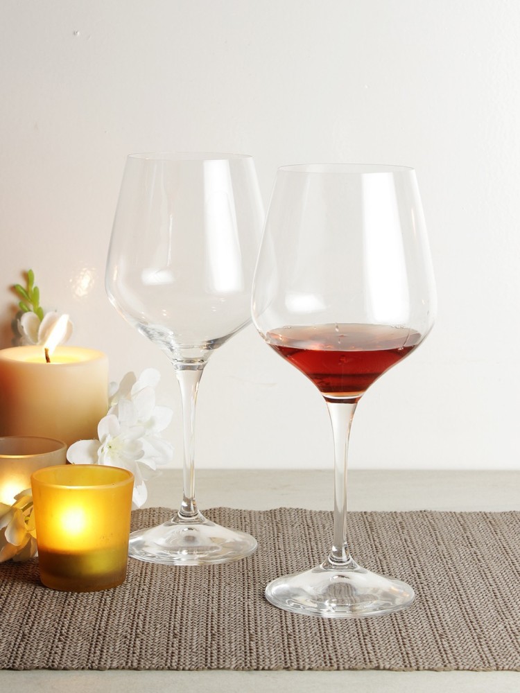 Buy Wide Wine Glass Crystal Clear Wine Glass (Pack Of 6) 540 ML