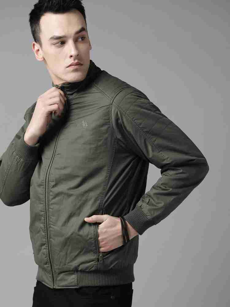 Buy Roadster Men Olive Green Solid Bomber Jacket - Jackets for Men