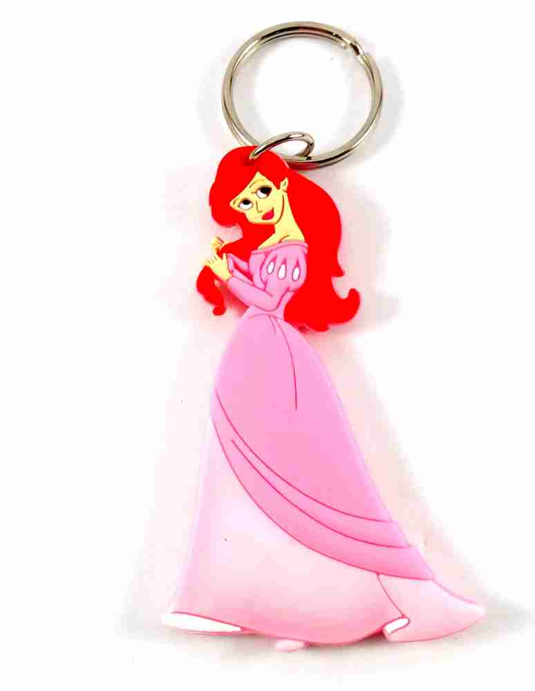 Disney Princess Keyring Keychain Pendant Bag Charms Cute Rubber Liquid Charm