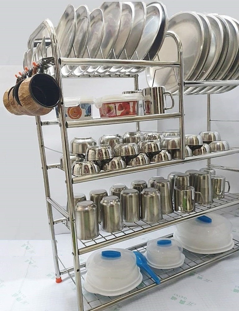 Silver DIGNITY stainless steel wall mounted dish rack