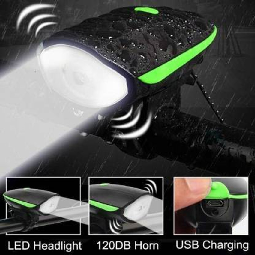 GADGET DEALS 2 in 1 Rechargeable Bicycle Bike Horn Light 3 modes