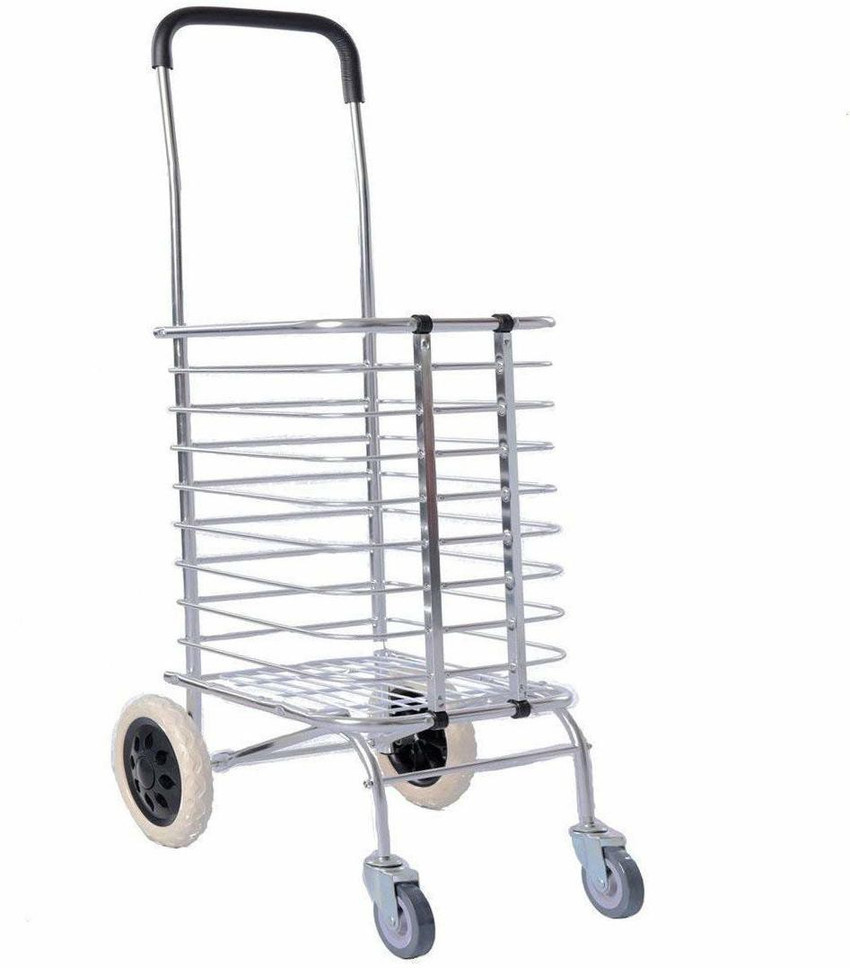 MANTAVYA Aluminum Portable 4 Wheel Shopping Trolley Cart Luggage