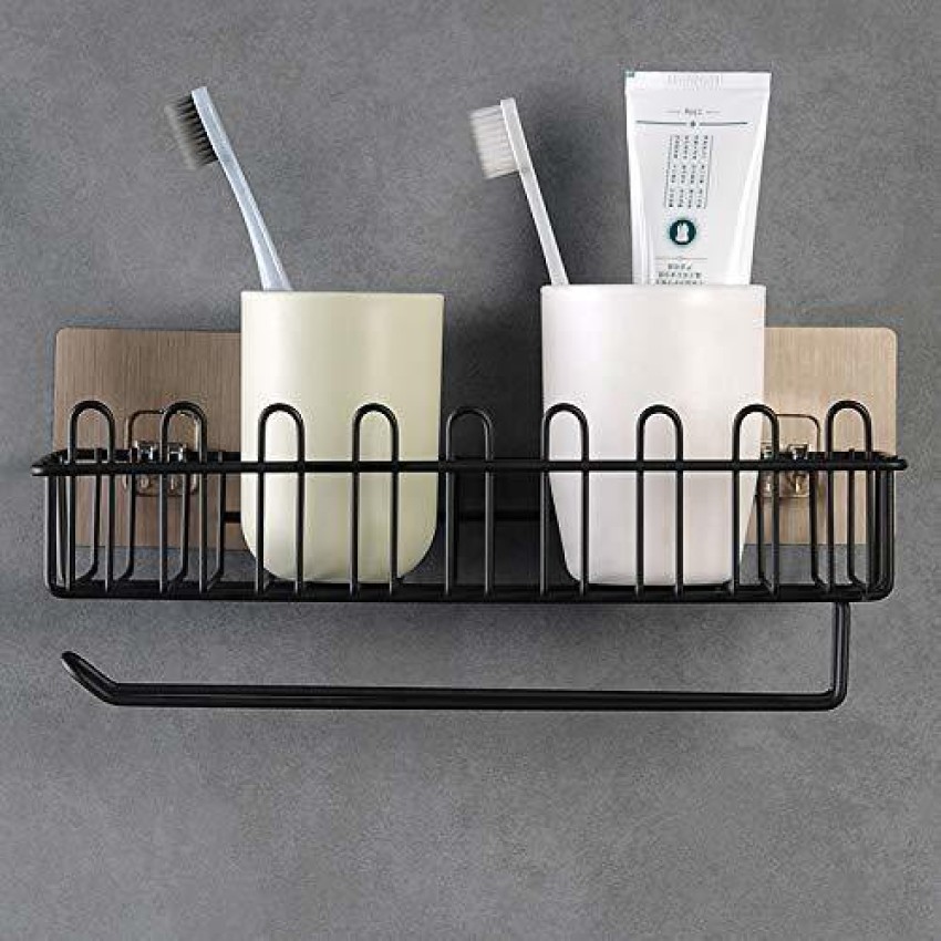 Plastic Shower Caddy Bathroom Kitchen Self-adhesive Wall Mount Shelf Basket  for